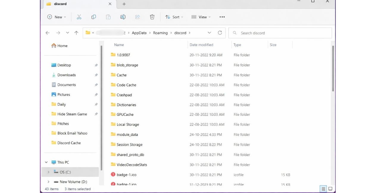 Delete the Discord Folders on Windows
