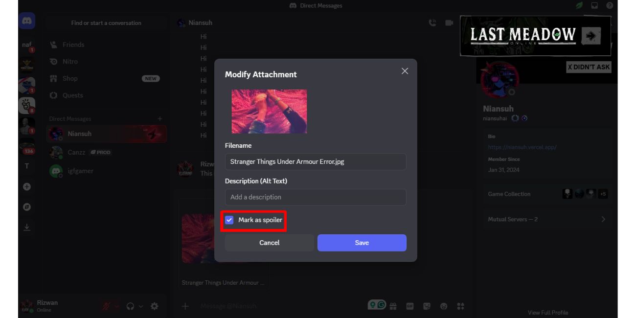 How to Mark Images or Videos as Spoilers on Discord
