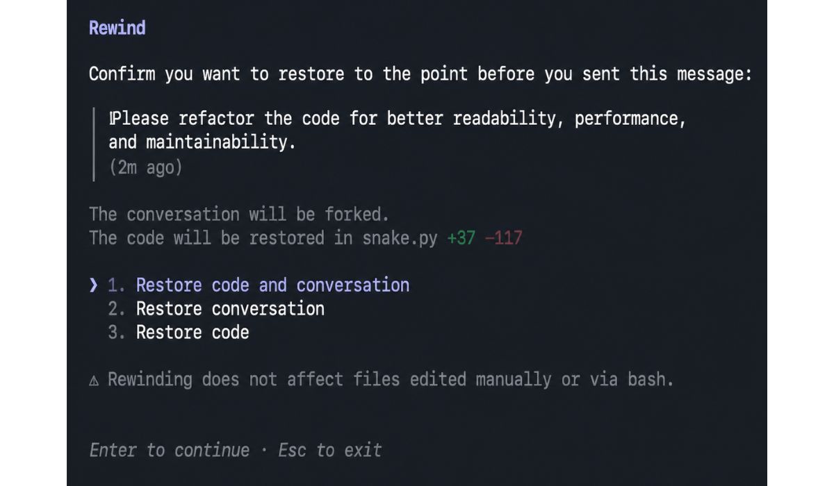 When to Use the /rewind Command