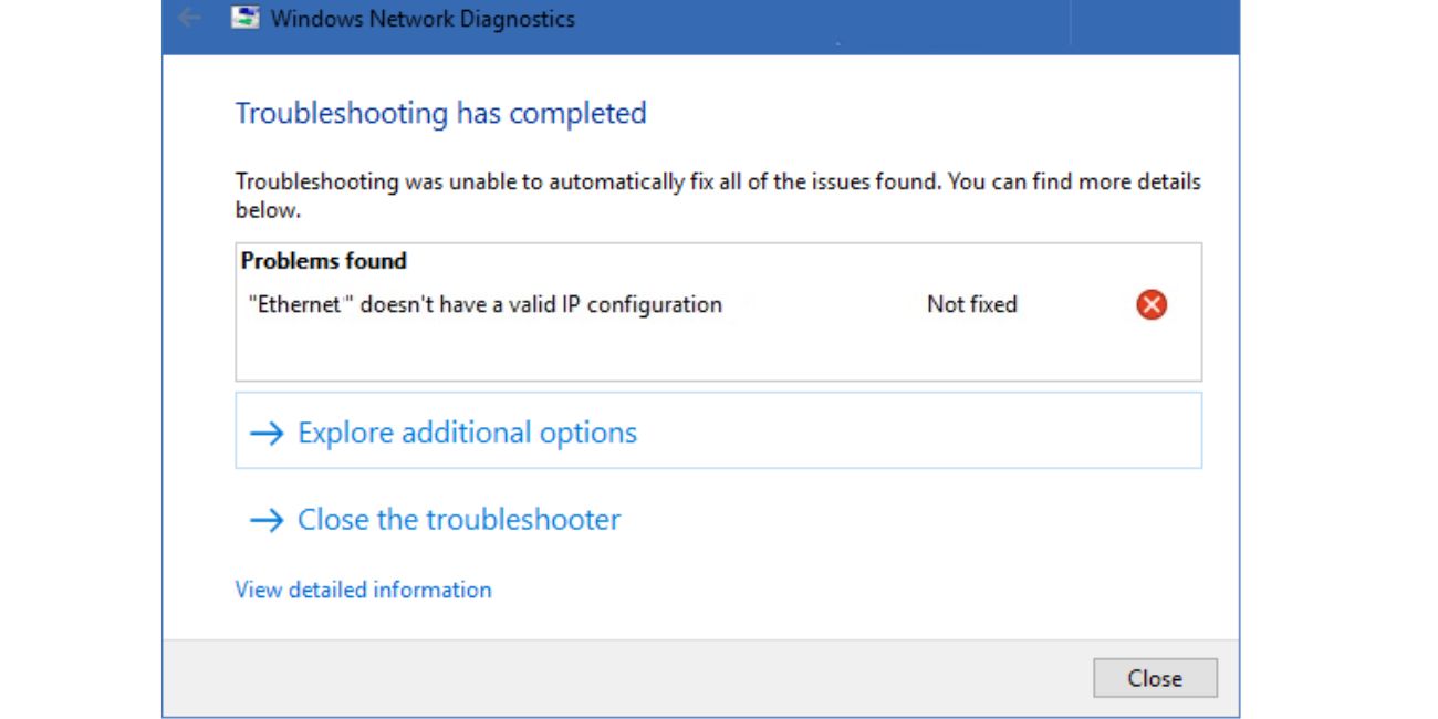 Why Is Ethernet Showing This IP Configuration Error?