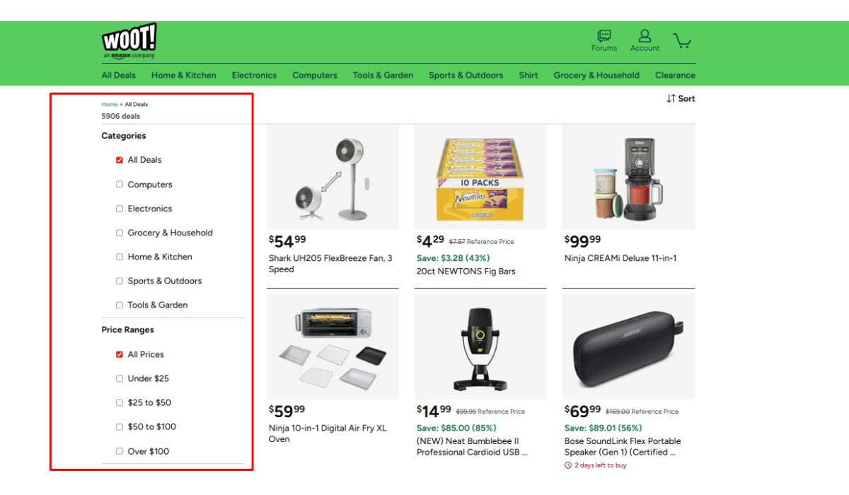 Use the Woot All Deals Page