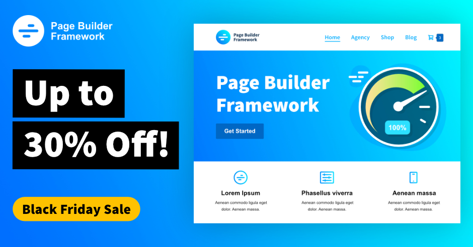 Page Builder Framework Black Friday Deal Page Builder Framework